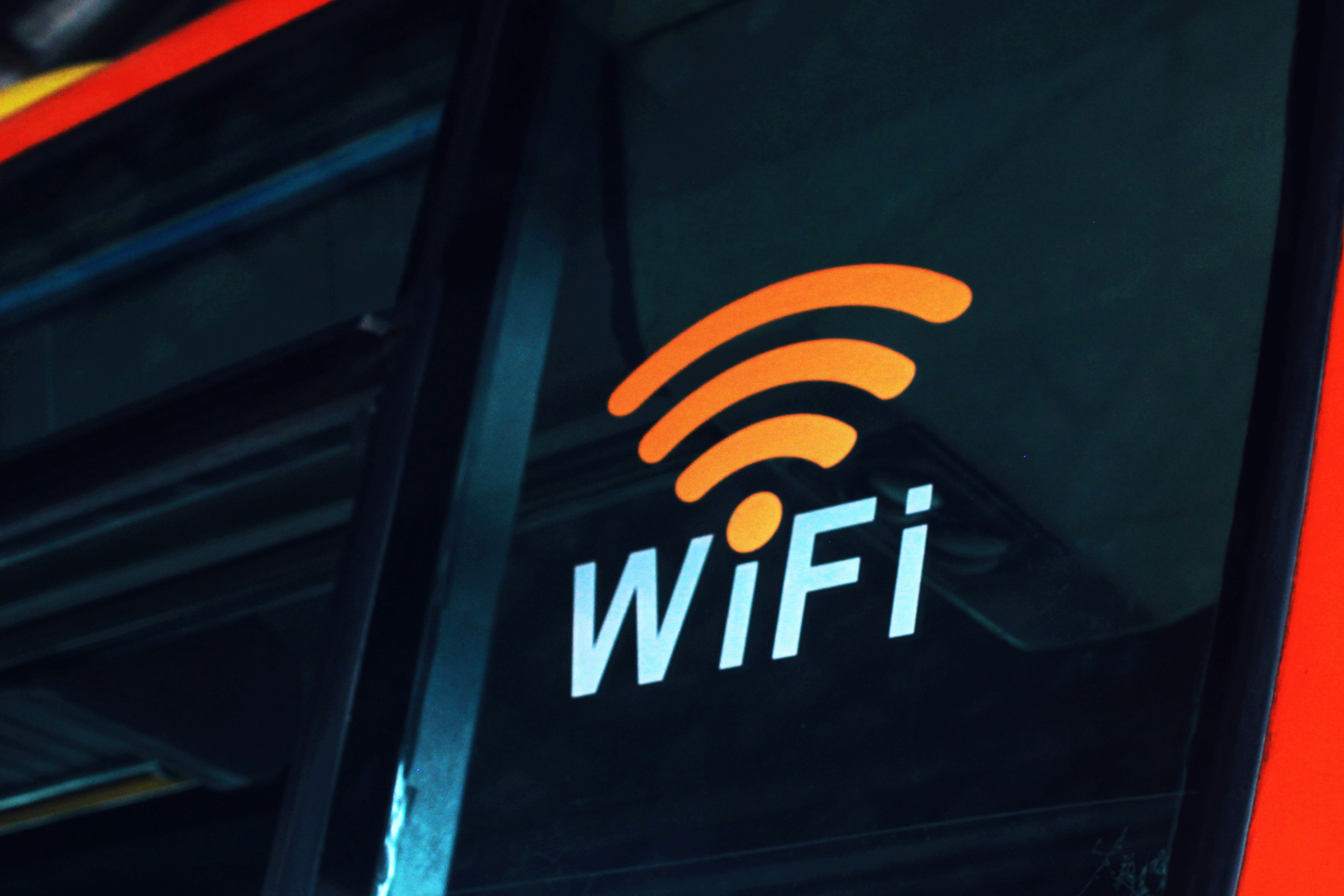Wi-Fi sign on bus