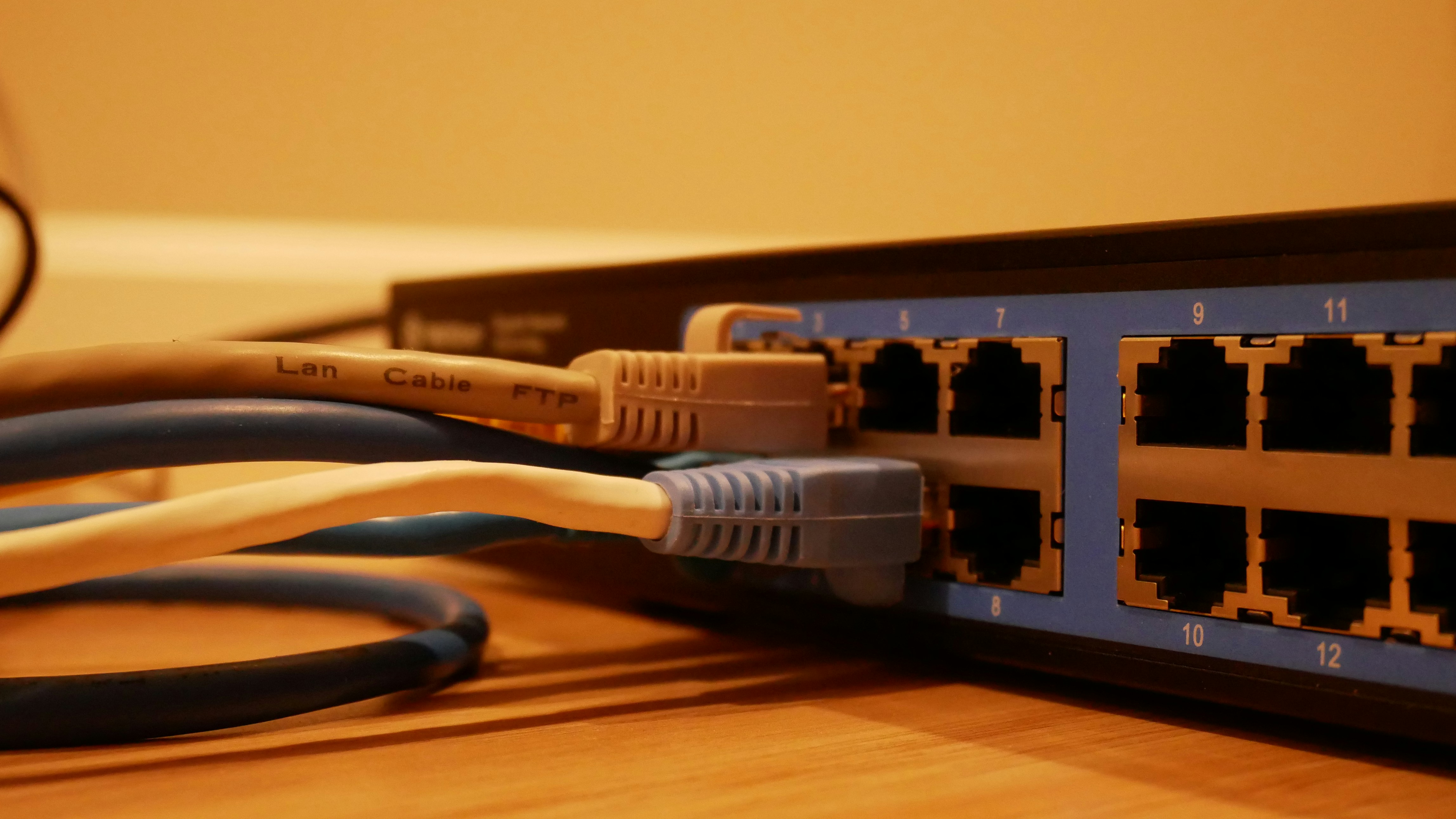 Network switch with LAN cables