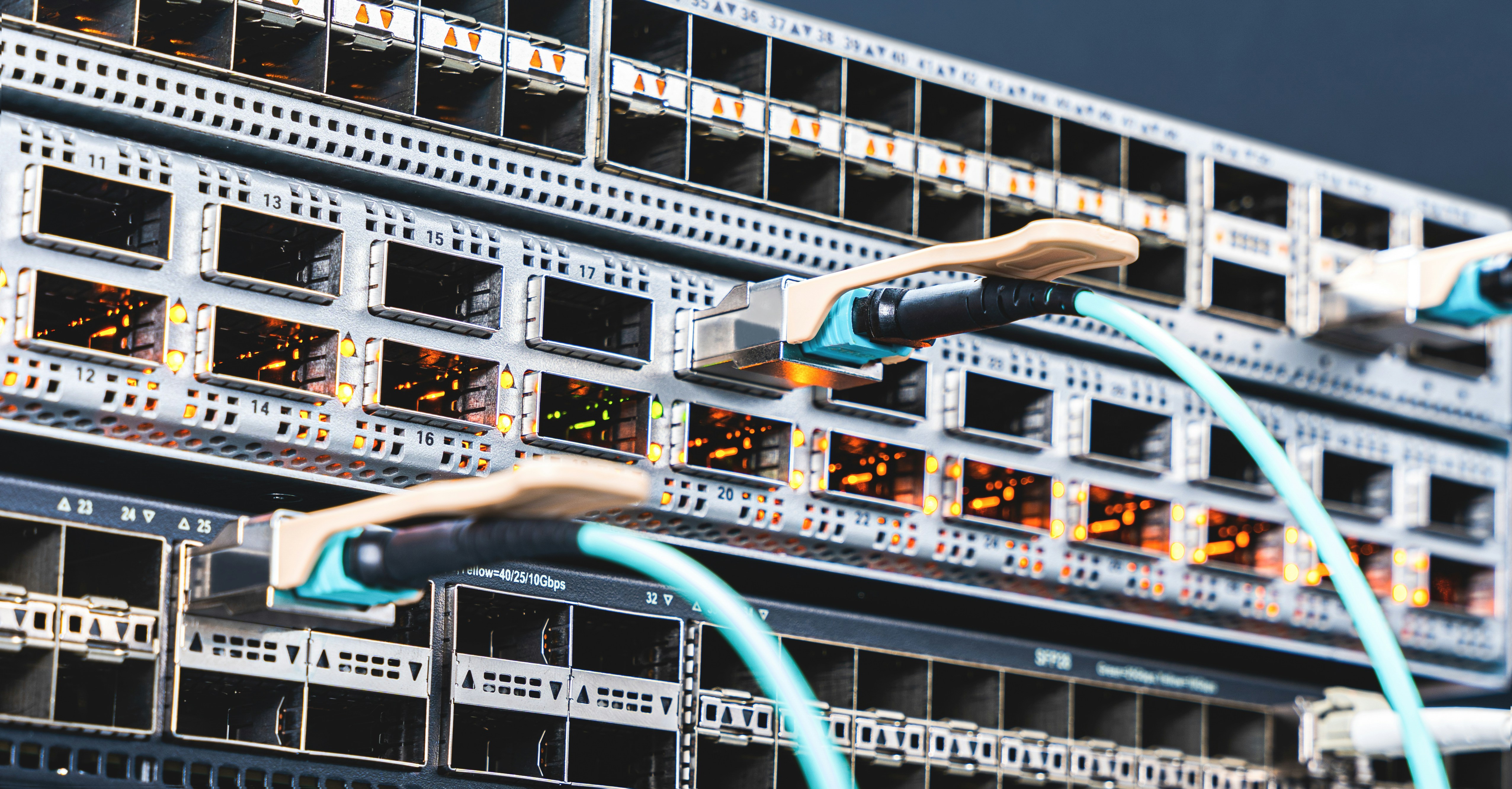 Enterprise network switch closeup