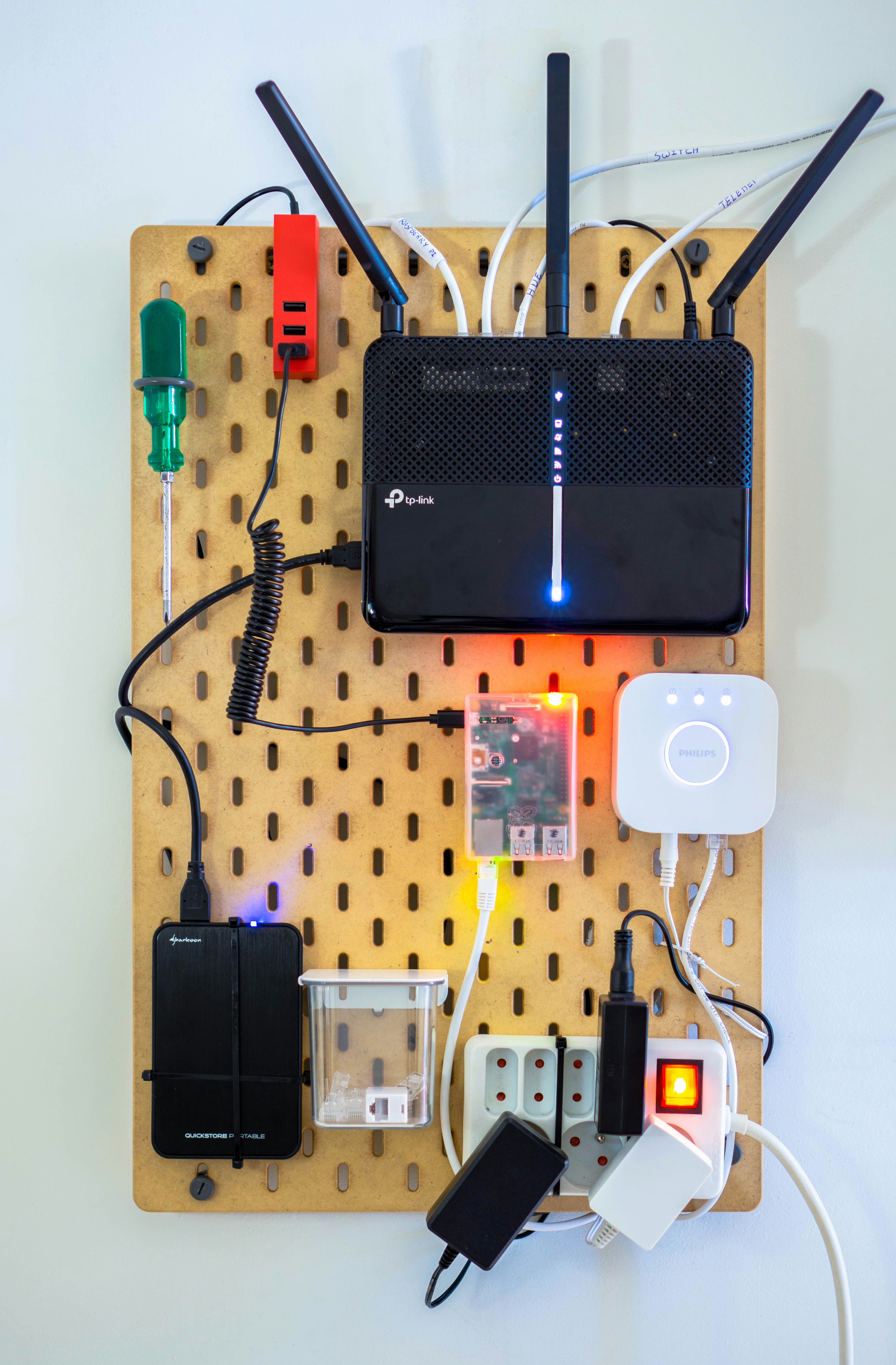 TP-Link router on network board