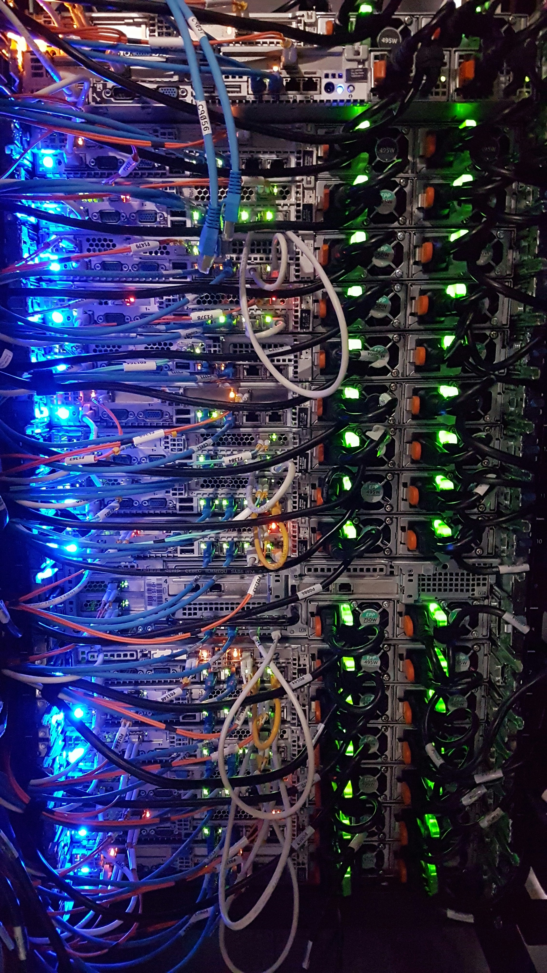 Servers with LED status lights