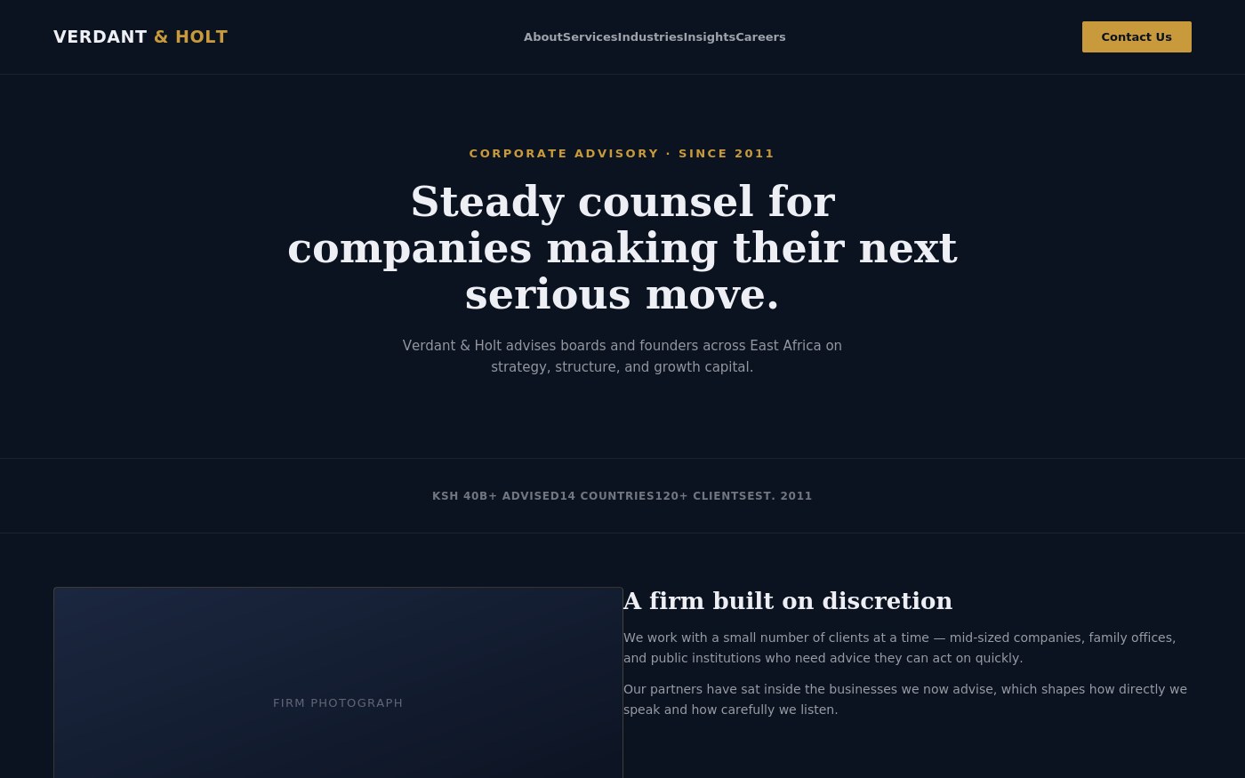 Company website example