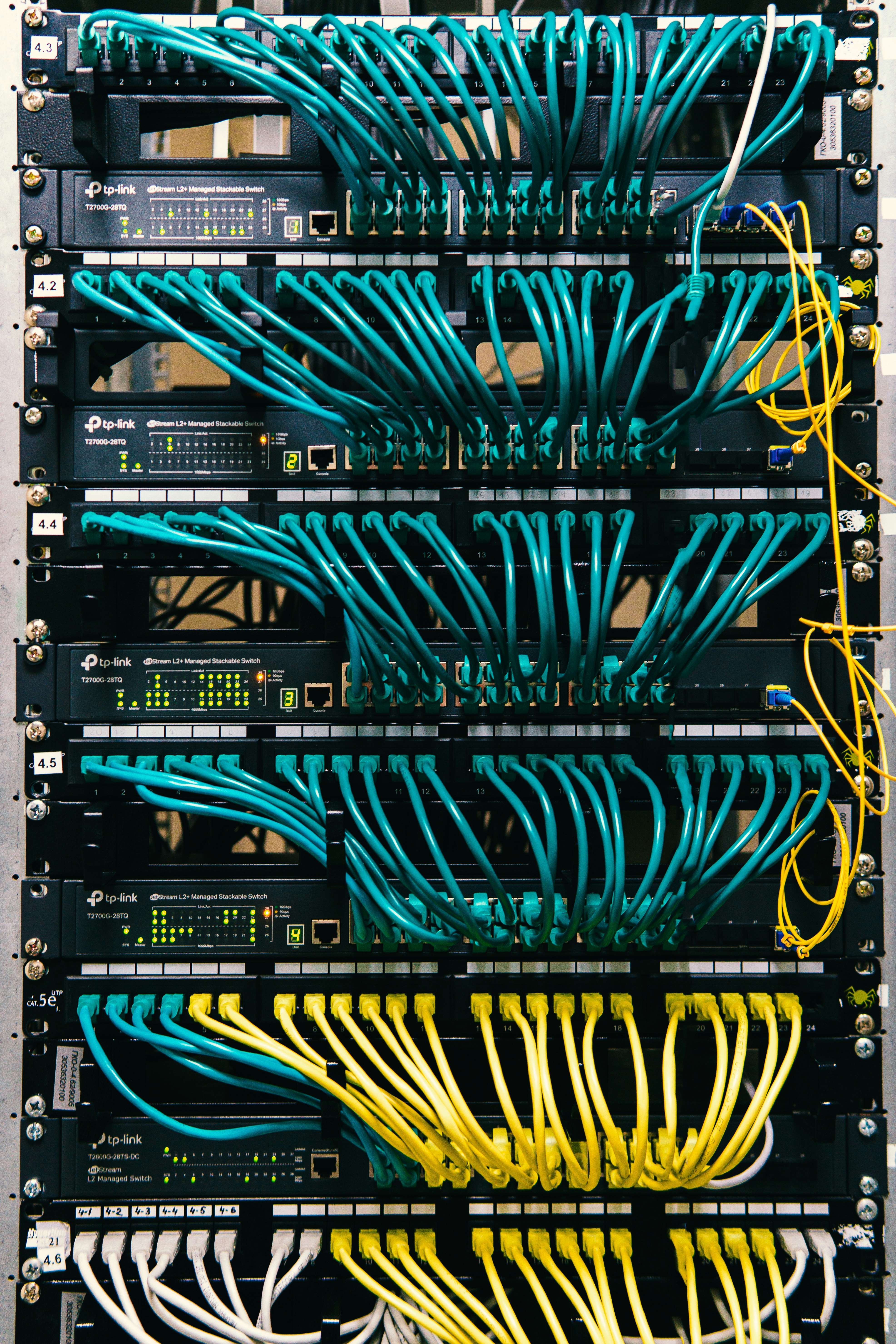 TP-Link managed switches in rack